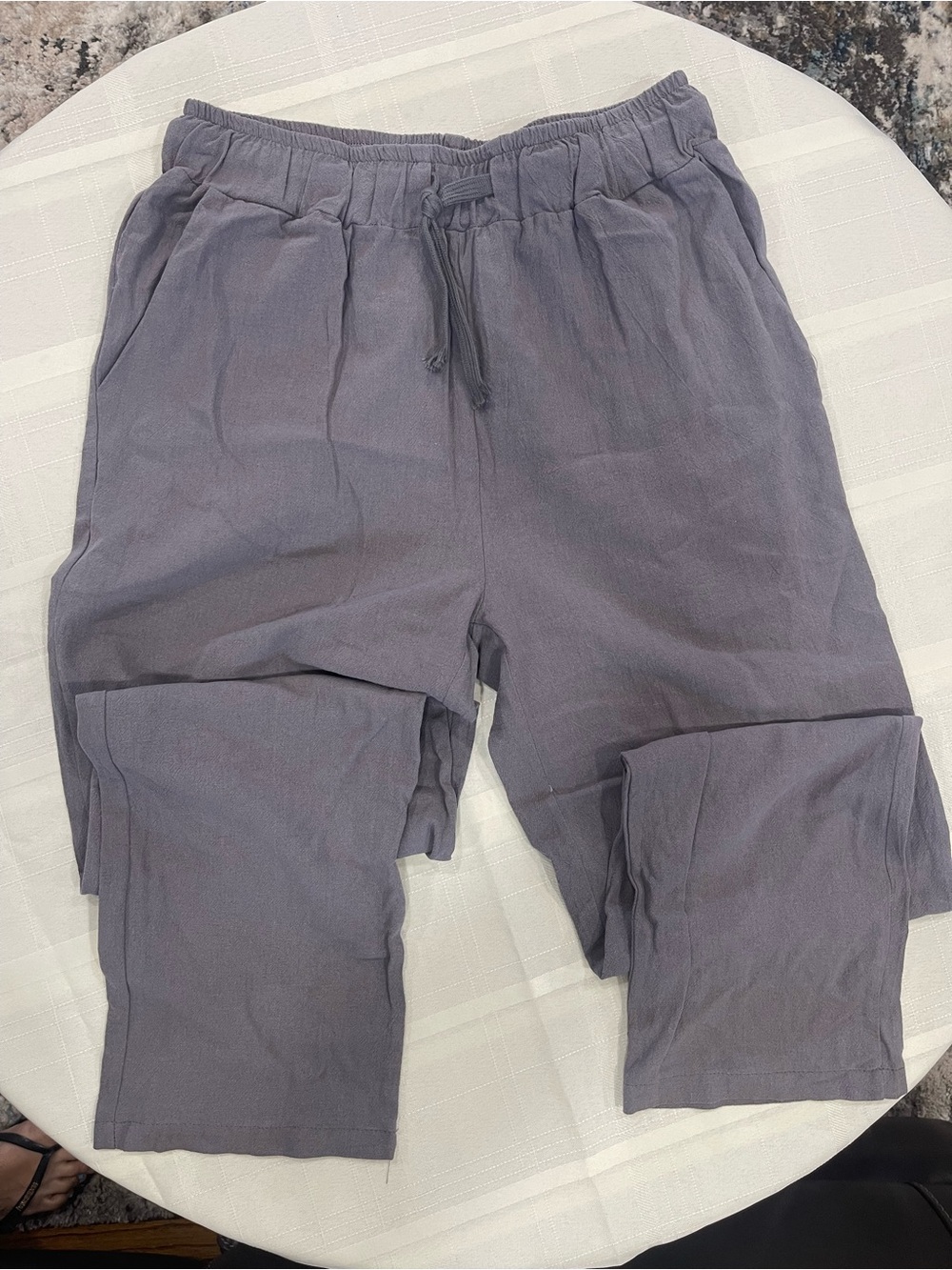 Lightweight Slate Gray Elastic Waist Pants